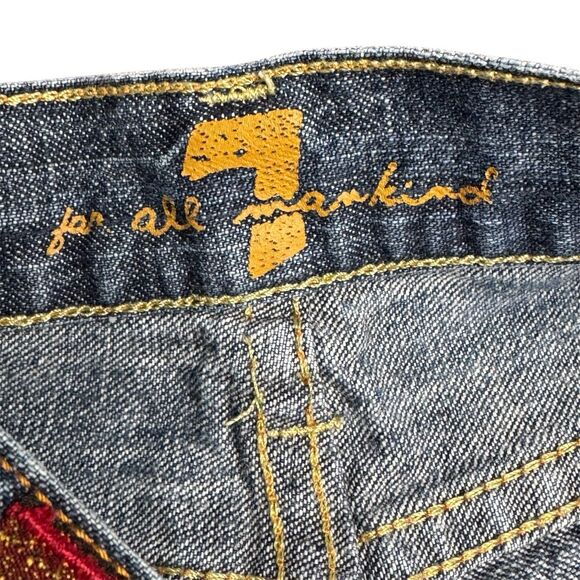 7 For All Mankind Dojo Dark Wash Wide Leg Denim Jeans Women's Size 27 Casual - Picture 5 of 9